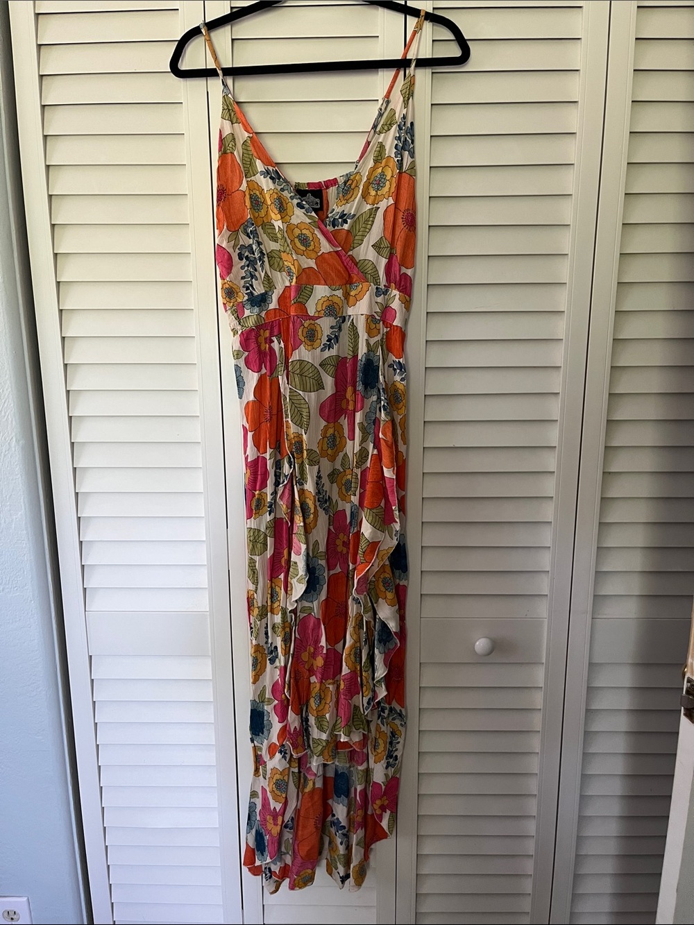 Simply Southern Floral Spaghetti-Strap High Low Dress in Multicolor